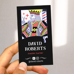 Barber King Style de carte de jeu Black Hair Styli