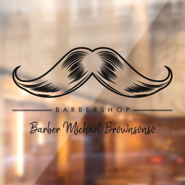 Barber Moustache Logo Simple Window Cling (Sheet 2)