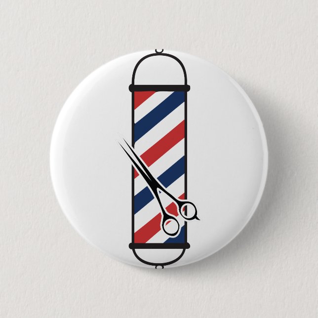 barber pole 2 inch round button (Front)
