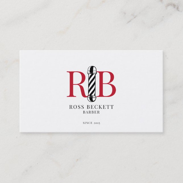 Barber Pole Barber Hair Stylist  Business Card (Front)