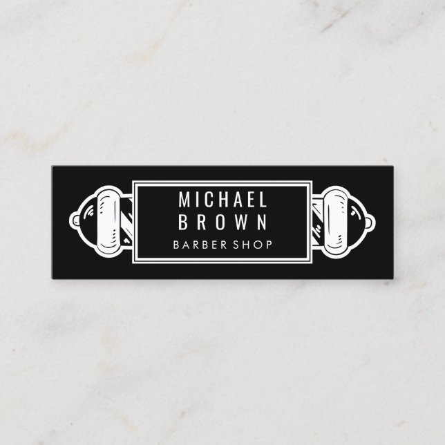 Barber Pole | Barber | Hair Stylist Mini Business Card (Front)