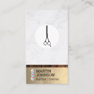 Barber Pole   Barber Scissors Business Card
