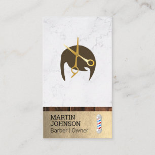 Barber Pole   Barber Scissors Stylish Hair Business Card