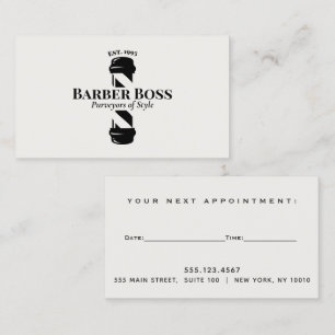 Barber Pole Barbershop Appointment Reminder Busine Business Card