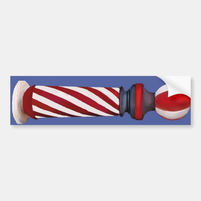 Barber Pole Bumper Sticker (Front)