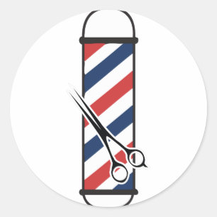 barber pole classic round sticker