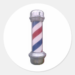 Barber Pole Classic Round Sticker