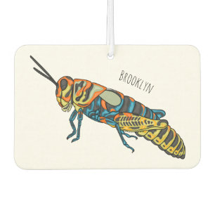 Barber pole grasshopper cartoon illustration  air freshener