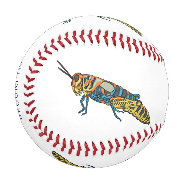 Barber pole grasshopper cartoon illustration  baseball (Front Left)