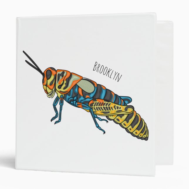 Barber pole grasshopper cartoon illustration  binder (Front/Inside)