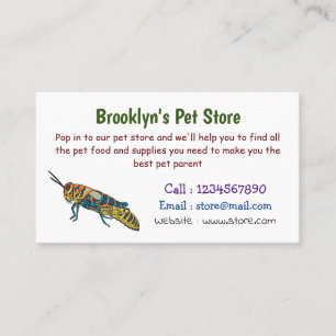 Barber pole grasshopper cartoon illustration business card