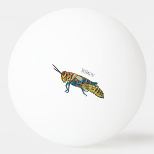 Barber pole grasshopper cartoon illustration ping pong ball