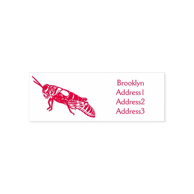 Barber pole grasshopper cartoon illustration self-inking stamp (Design)