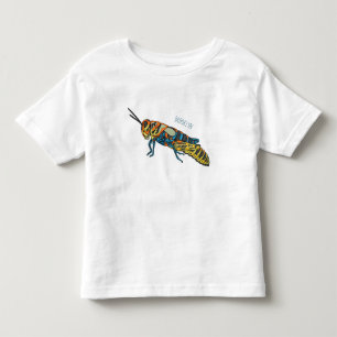 Barber pole grasshopper cartoon illustration toddler t-shirt