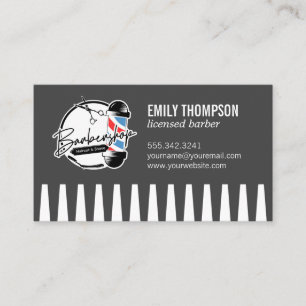 Barber Pole Hair Cutting Tools Business Card
