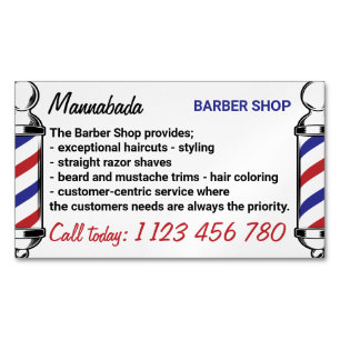Barber Pole Supply Services Magnetic Business Card