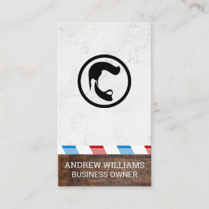 Barber Pole   Wood and Marble Business Card