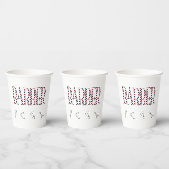 Barber Porcelain Plate Paper Cups (Multi)