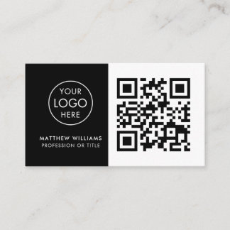 Barber Professional QR Code Logo Modern Business Card