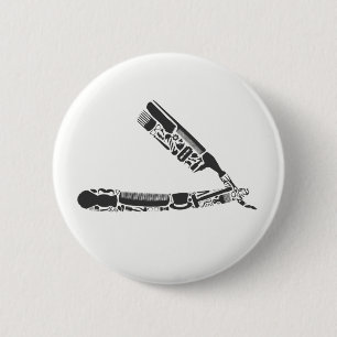 barber razor icons 2 inch round button