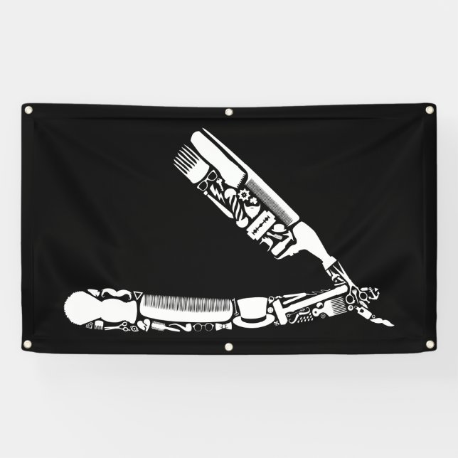 barber razor icons banner (Horizontal)