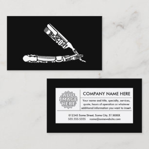 barber razor icons business card