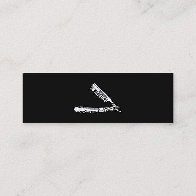 barber razor icons mini business card (Front)