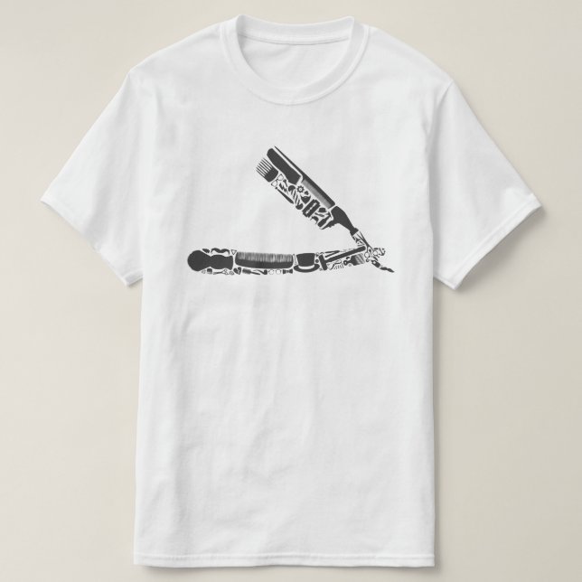 barber razor icons T-Shirt (Design Front)