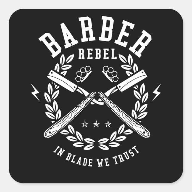 Barber Rebel Square Sticker (Front)