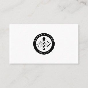 Barber round logo barbershop  business card
