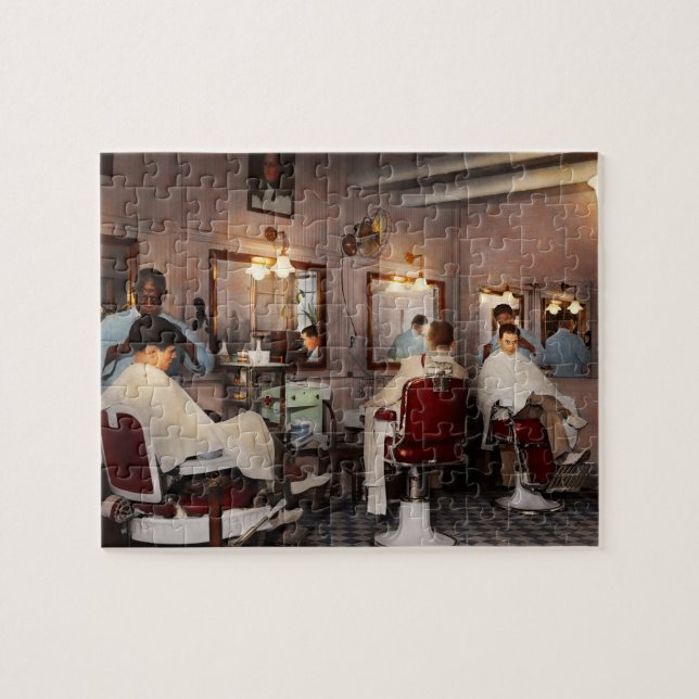Barber - Senators-only barbershop 1937 Jigsaw Puzzle (Horizontal)