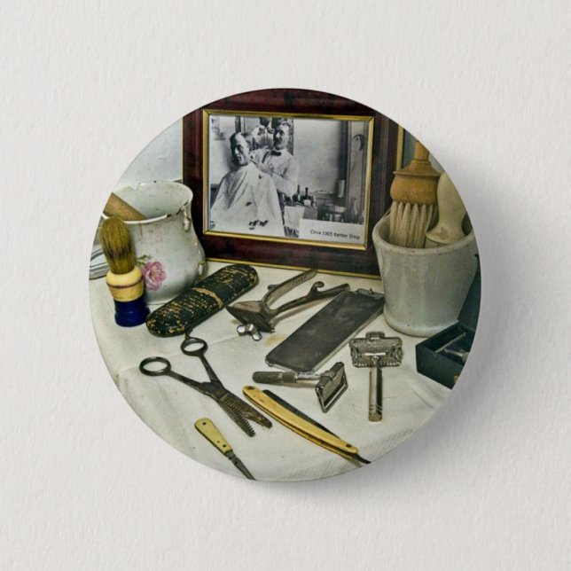 Barber Shop 2 Inch Round Button (Front)
