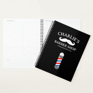 Barber shop appointment planner with moustache log