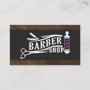 Barber Shop   Barber Pole and Tools Business Card