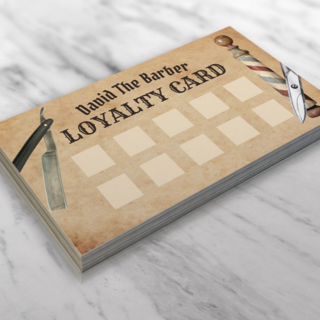 Barber Shop Barbershop Customer Loyalty Punch Card (Creator Uploaded)