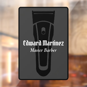 Barber Shop Barbershop Electric Hair Clipper Window Cling