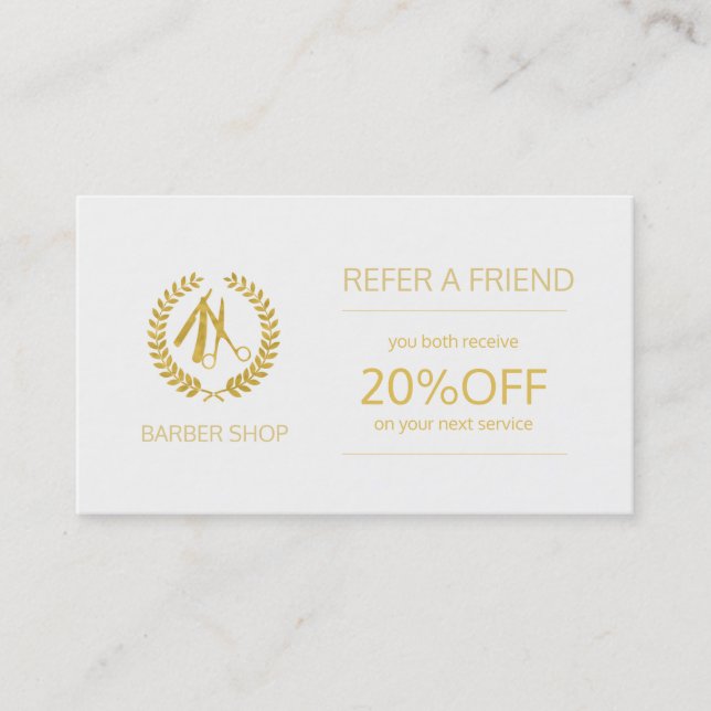 Barber shop beige tan et blanc modèle de référence (Devant)