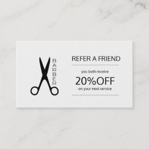 Barber shop black and white referral template