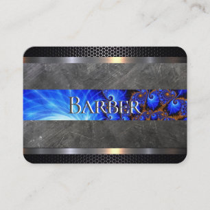 Barber Shop Blue Abstract Business Card