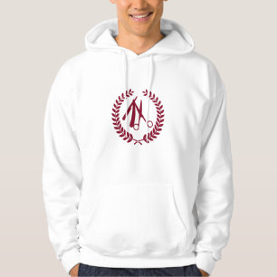 Barber Shop Burgundy Scissors Logo Hoodie