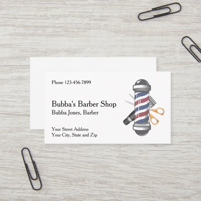 Barber Shop Business Card (Front/Back In Situ)