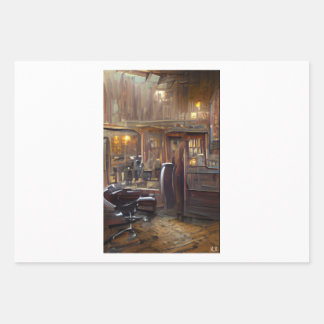 Barber Shop by Klx Wrapping Paper Sheet