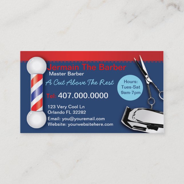 Barber Shop Cartes de visite (tondeuses à poteaux  (Devant)