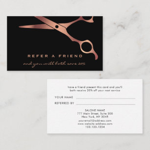Barber Shop Coiffeur noir cuivre carte de référenc