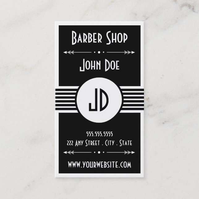Barber Shop Customer loyalty business card (Front)