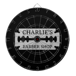 Barber shop dartboard with razor blade design