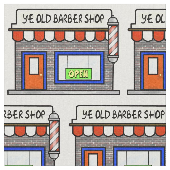 Barber Shop Fabric Material (Close Up)