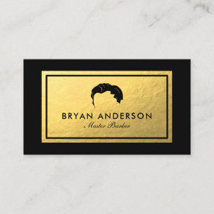 Barber Shop - Faux Gold Foil Business Card