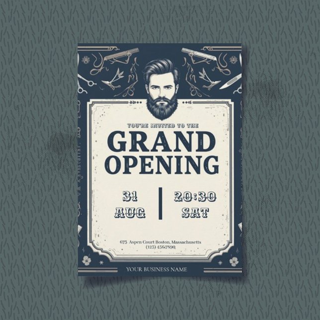 Barber Shop Grand Invitation d'ouverture (Créateur téléchargé)