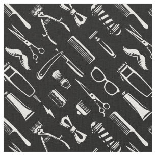 Barber Shop Hair Stylist Pattern Fabric